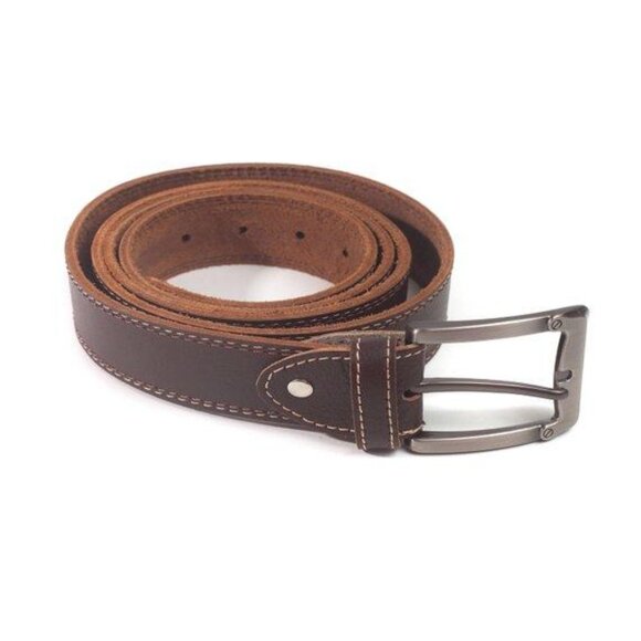 Lorenzo Men’s Handmade Leather Dark Brown Belt - Picture 1 of 3